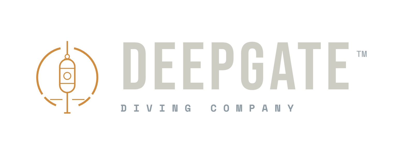 Deepgate Diving Company logo, light lettering